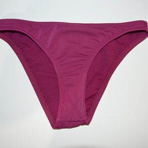 California Waves Juniors Wine Ribbed Bikini Bottom